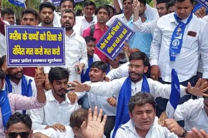 दलित शिक्षा और न्याय को लेकर आजाद समाज पार्टी का:कौशांबी-प्रयागराज की घटनाओं की सीबीआई जांच और स्कूल विलय रोकने की मांग