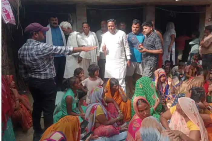 पुलिस हिरासत में दलित की मौत का था मामला:दिल्ली से लौटे चारों बेटे, नगर पंचायत अध्यक्ष प्रतिनिधि ने परिजनों से की मुलाकात