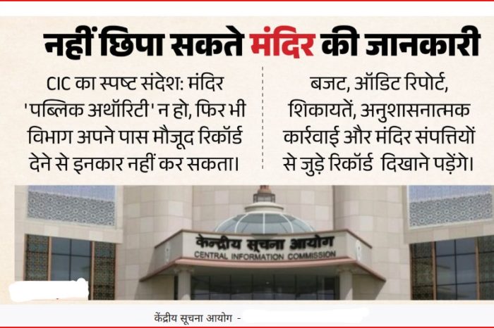 मंदिर 'पब्लिक अथॉरिटी' नहीं: क्या यह कहकर छिपाई जा सकती है मंदिरों की जानकारी? CIC ने साफ कर दी तस्वीर